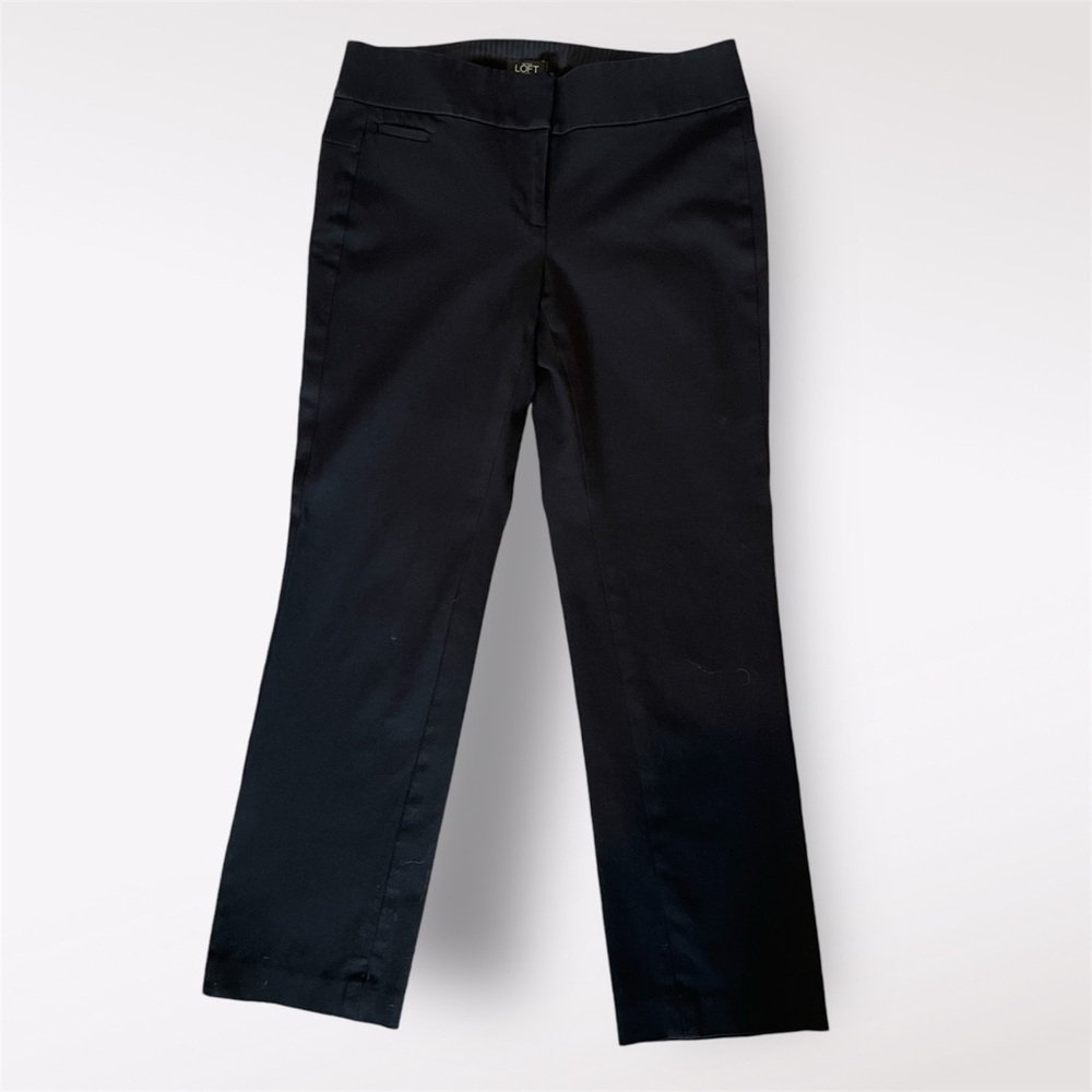 Ann Taylor Loft Petites Julie Trouser Straight Leg Black Pants 27 Inseam Size 4P